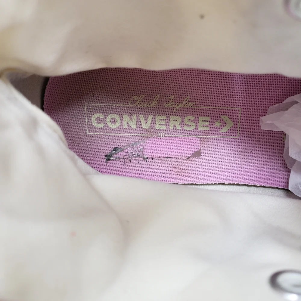 Converse All Star Crafted Floral High-Top Sneakers with Pink Green Size 8.5